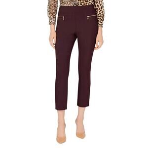 INC High Rise Vivid Zip Detail Purple  Pull On Skinny Pants Size 4 NWT